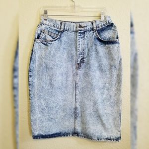 No Excuses acid wash vintage denim skirt